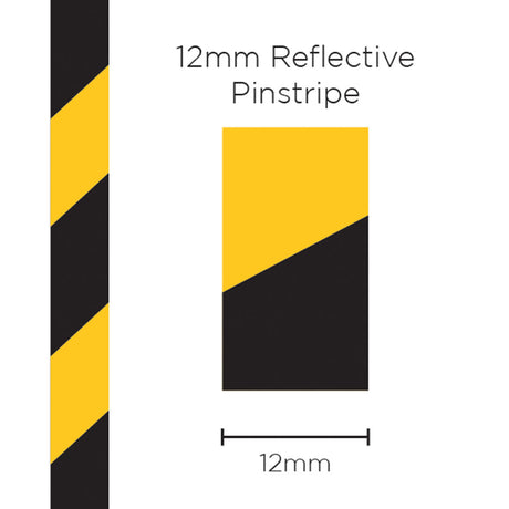 SAAS-Pinstripe-Reflective-Black/Yellow-12mm-X-1Mtr-|-11489