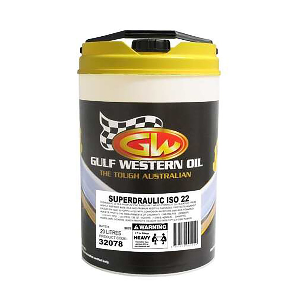 Gulf Western Superdraulic Hydraulic Fluid Iso 22 20L 32078 Auto