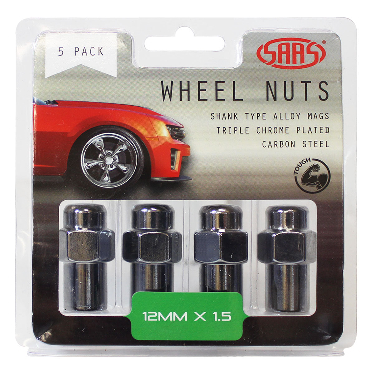 SAAS-Wheel-Nuts-Mag-12-X-1.50-Chrome-43mm-5Pk-|-743465