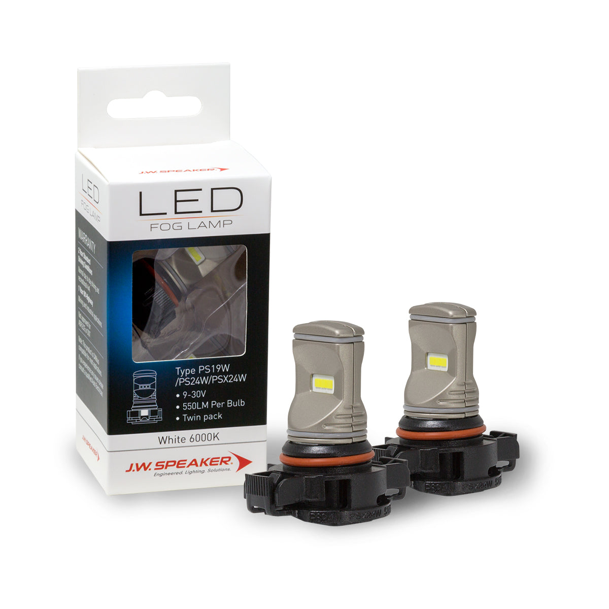 JW Speaker LED PS19W PS24W PSX24W Fog Light Kit 12-24V 6000K