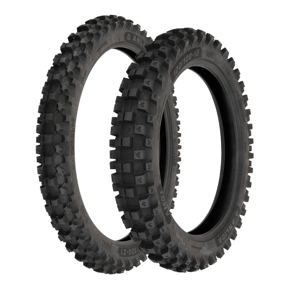 Anlida AM01 Tyre Set 80/100-21 Front & 120/80-19 Rear (NHS)