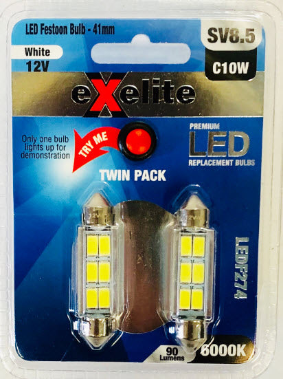 Exelite Globe Fest 12V 10W Sv8.5 6000K