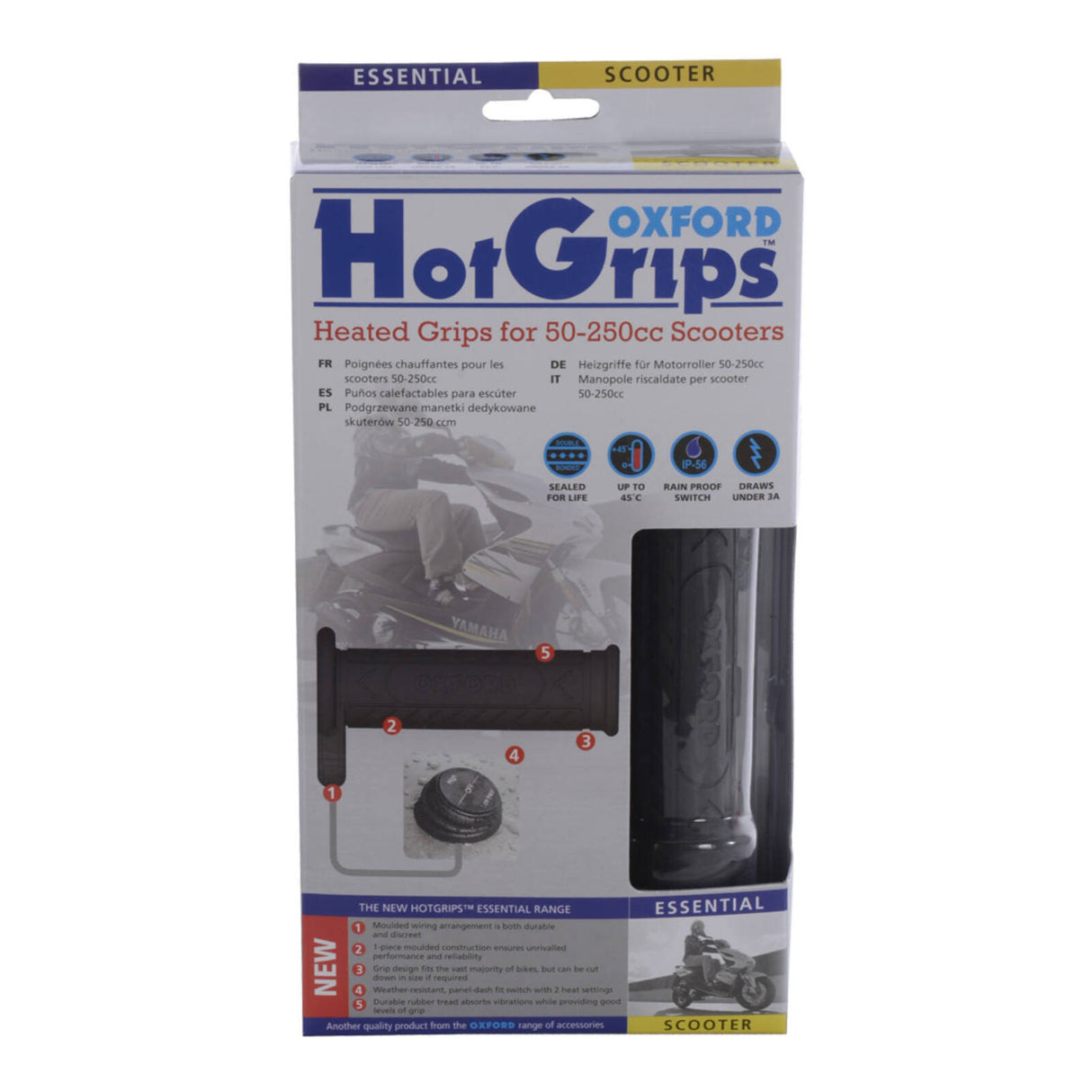 Oxford HotGrips® Essential Scooter with Panel Switch