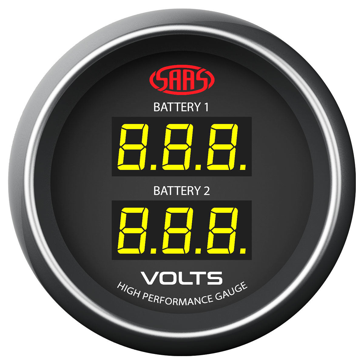 SAAS-Dual-Volt-Digital-Gauge-8V-18V-52mm-Black-Muscle-Series-|-SG-DDVLT52B
