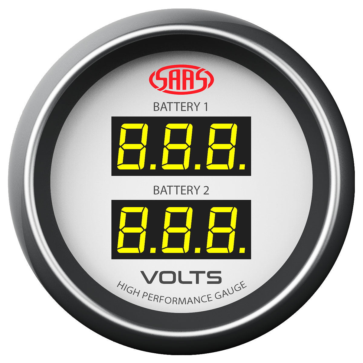 SAAS-Dual-Volt-Digital-Gauge-8V-18V-52mm-White-Muscle-Series-|-SG-DDVLT52W