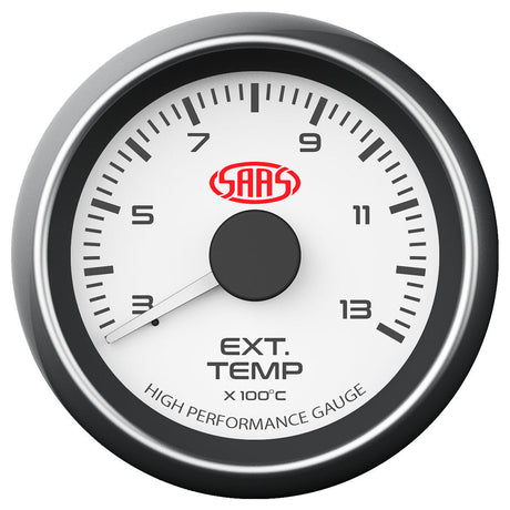 SAAS-Exhaust-Temp-Gauge-300°-1300°-52mm-White-Muscle-Series-|-SG-EXT52W