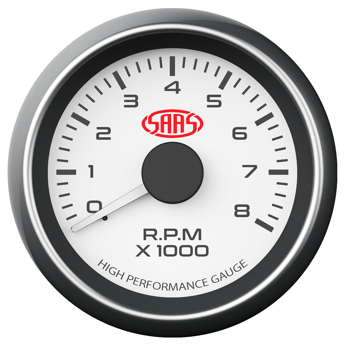 SAAS-Tachometer-0-8K-52mm-White-Muscle-Series-|-SG-TAC52W