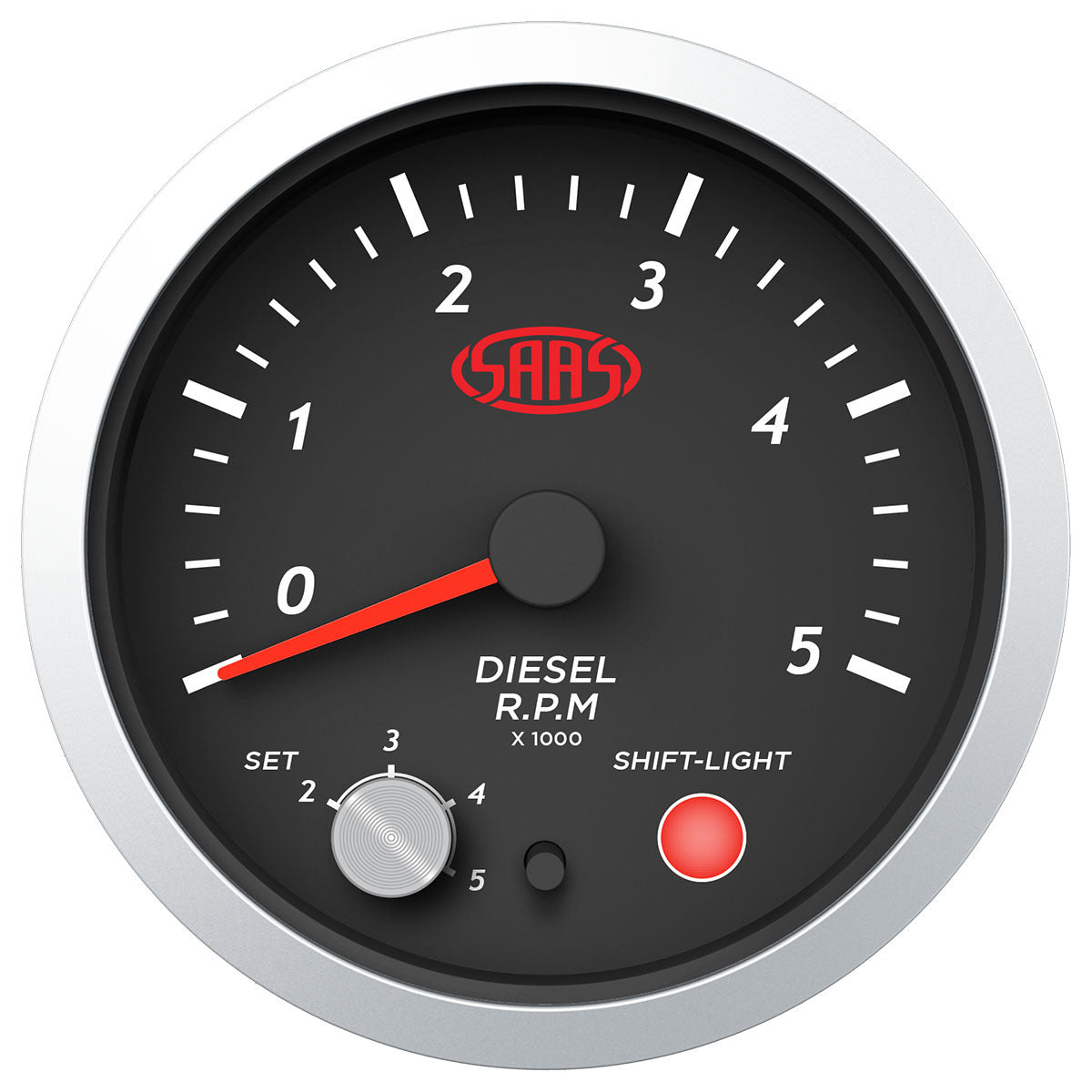 SAAS-Tachometer-Diesel-0-5K-Shiftlite-3-1/2-Black-Street-Series-|-SG21265