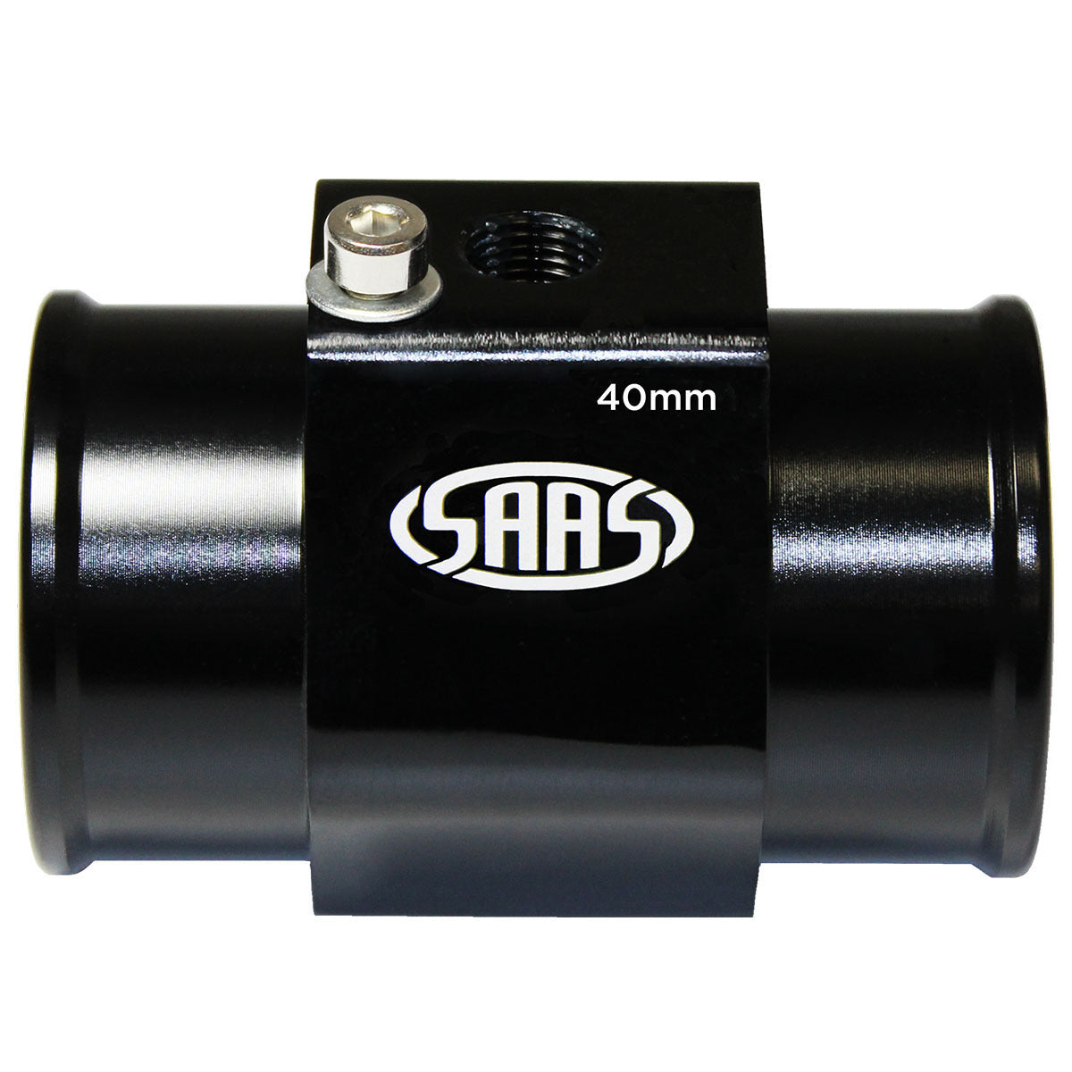 SAAS-Water-Temp-Adapter-Rad-Hose-40mm-Black-Alum-|-SWTA40B