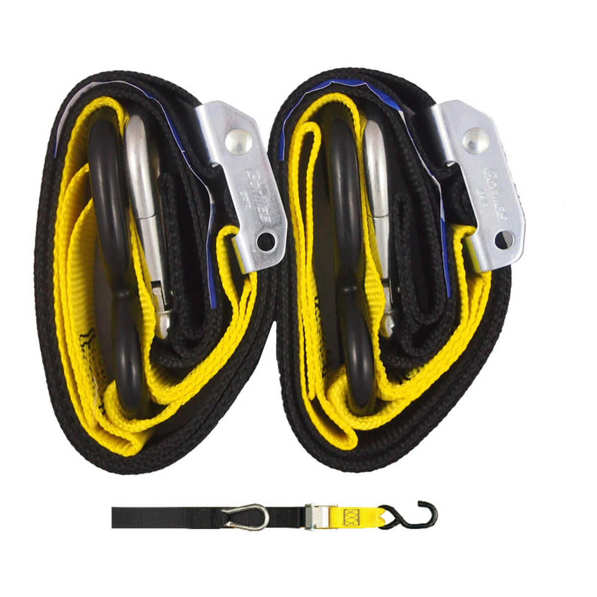 GORILLAS GRIP TIE DOWN 38MM S/HK BLK/YEL LOOP