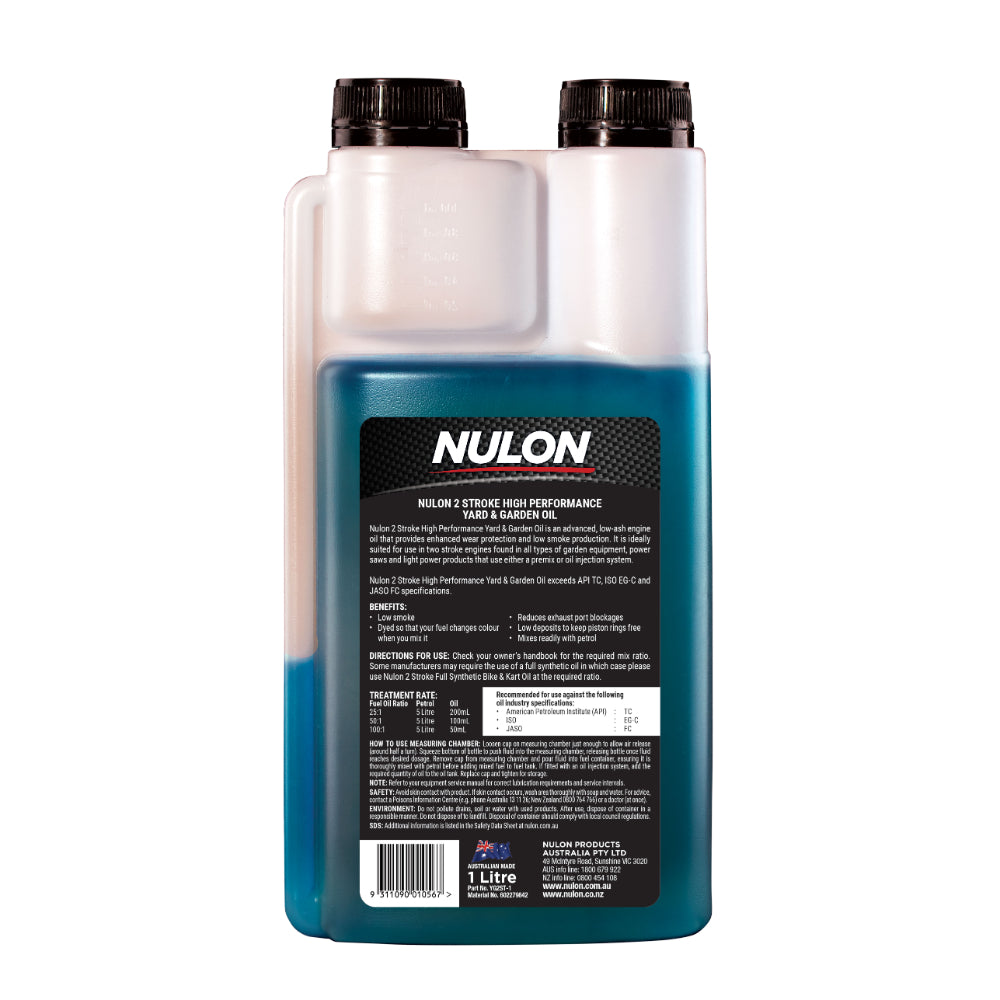 Nulon 2 Stroke Small Engine Oil Yard & Garden 1L
