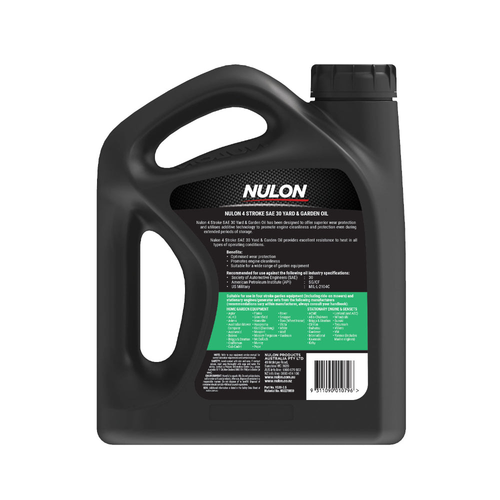 Nulon SAE 30 Small Engine Oil Yard & Garden 2.5L