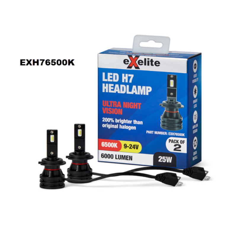 Exelite Led H7 Headlamp Pair 6500K