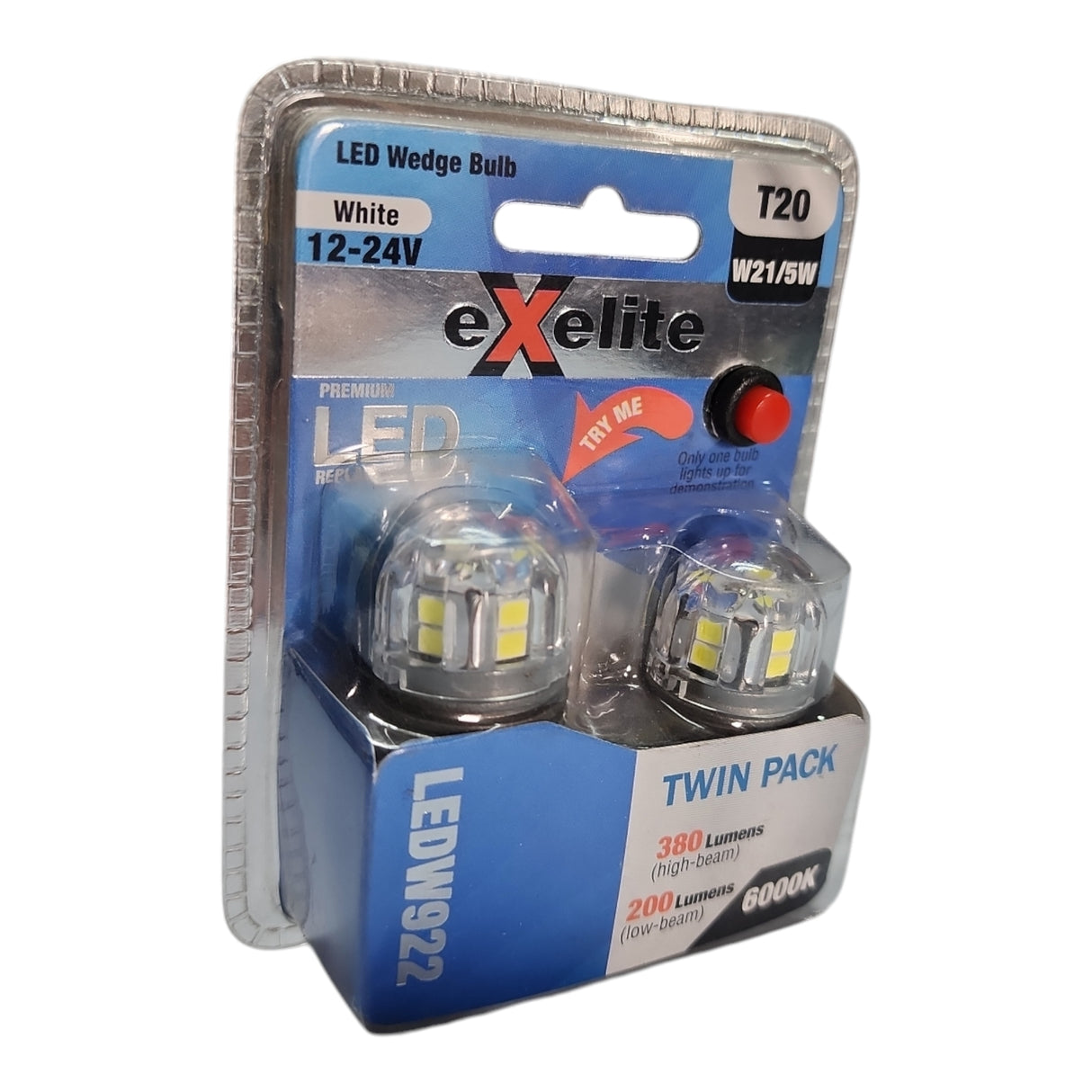 Exelite Globe 21/5W T20 6000K Pair