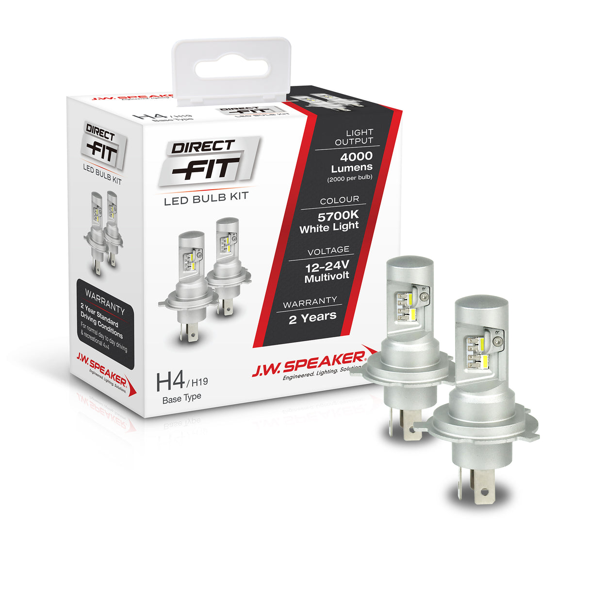 JW Speaker LED H4 Direct Fit Hi/Lo 12-24V 5700K