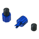 DRC Air Valve Caps with Valve Wrench (2 Pack) - Blue