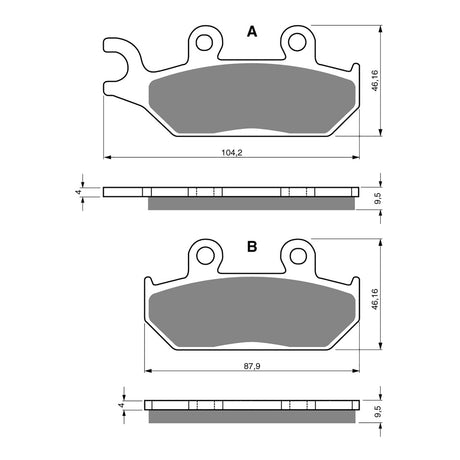 GOLDfren Brake Pads Off-Road Racing GF033 - K5 (PR58)