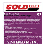 GOLDfren Brake Pads Sintered Sports GF079 - S3 ( PH03 )