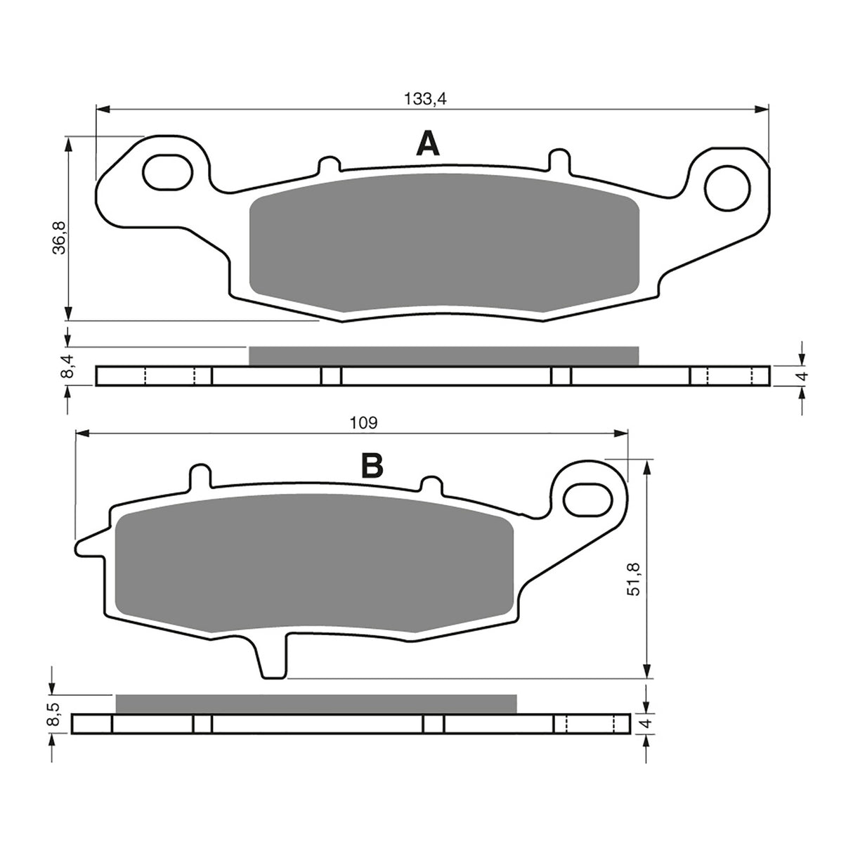 GOLDfren Brake Pads Sintered Sports GF124 - S3 ( PH194 )