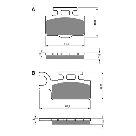 GOLDfren Brake Pads Off-Road Racing GF167 - K5 ( PR282 )