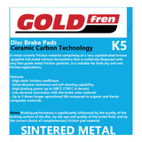 GOLDfren Brake Pads Off-Road Racing GF281 - K5 ( PR304 )