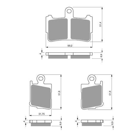 GOLDfren Brake Pads Sintered Sports GF298 - S3 ( PH431 )