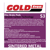GOLDfren Brake Pads Sintered Sports GF369 - S3 ( P489 )