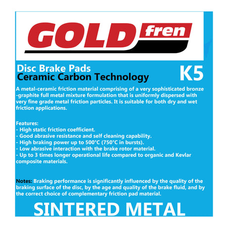 GOLDfren Brake Pads Off-Road Racing GF376 - K5 ( PR508 )