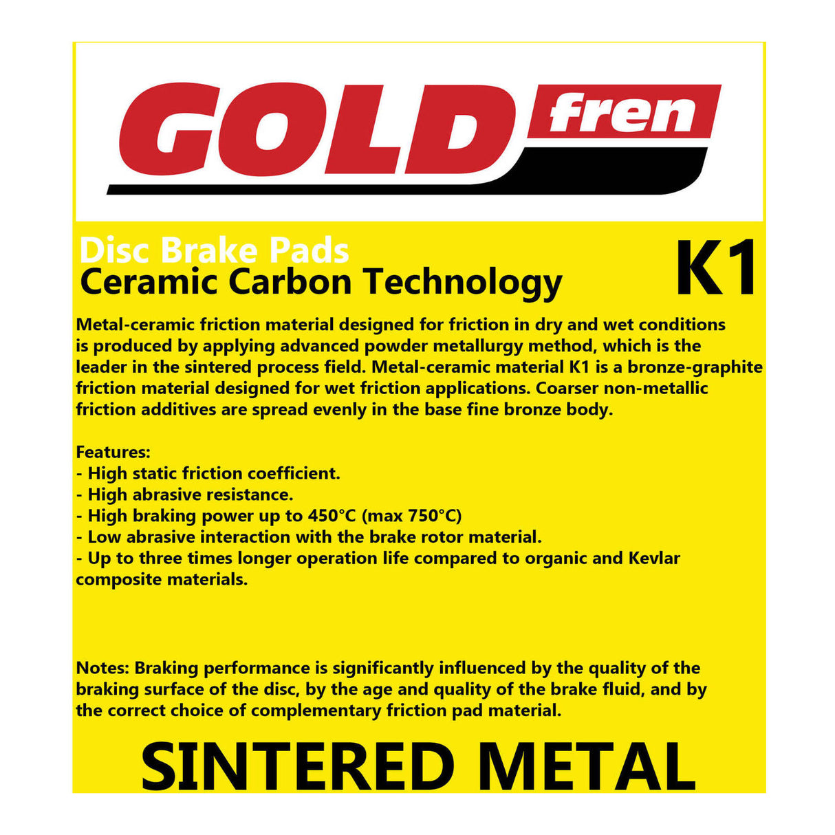 GOLDfren Brake Pads GF377 - K1