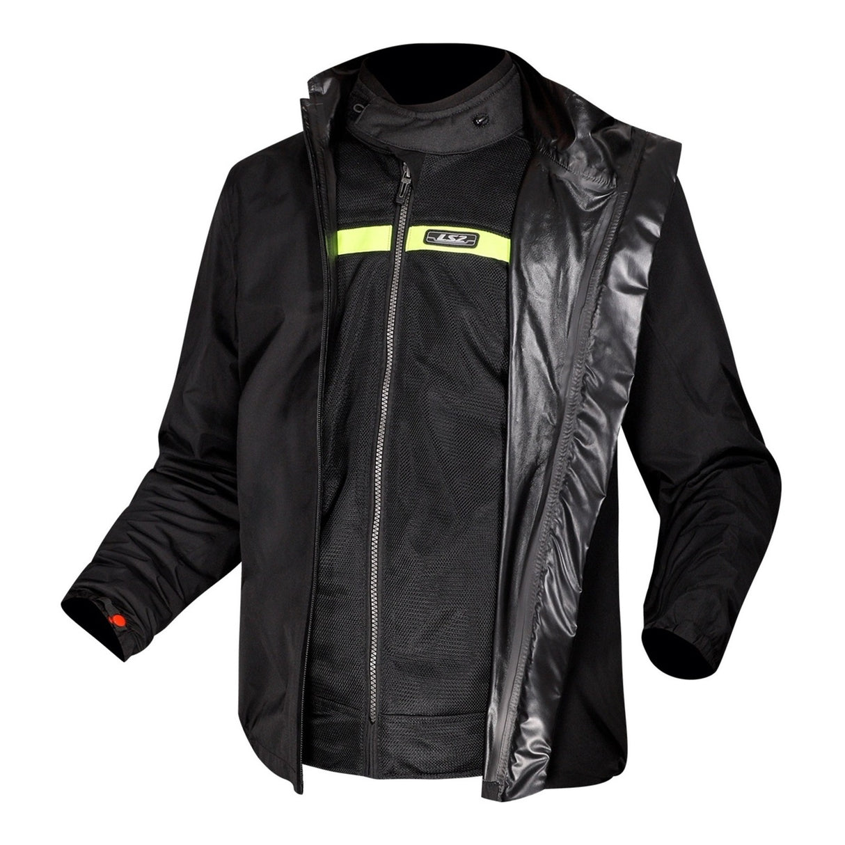 LS2 Riva Men's Jacket - Light Grey / Hi-Vis Orange