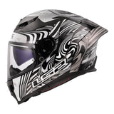 LS2 FF807 Dragon Carbon Enthum Helmet - Black / Silver 06