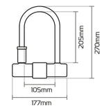 Oxford Magnum U-Lock (170X285MM) with Bracket
