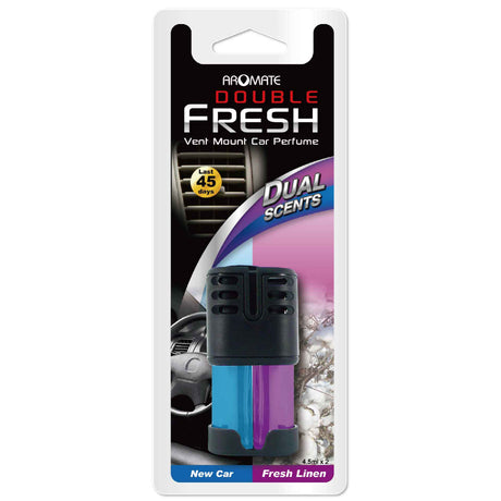 Air-Freshener---Dual-Scent-Vent-Bottle-New-Car-&-Fresh-Linen