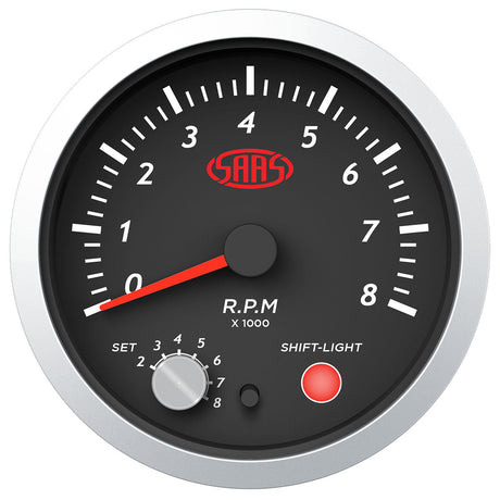 SAAS-Tachometer-0-8K-Shiftlite-3-1/2-Black-Street-Series-|-SG21261