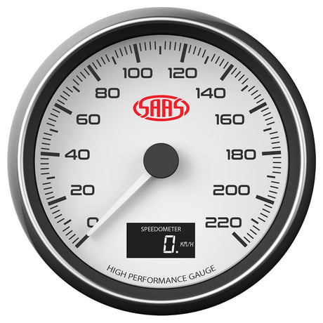 SAAS-Speedometer-0---220-Kph-3-1/2-Indash-White-|-SG31631