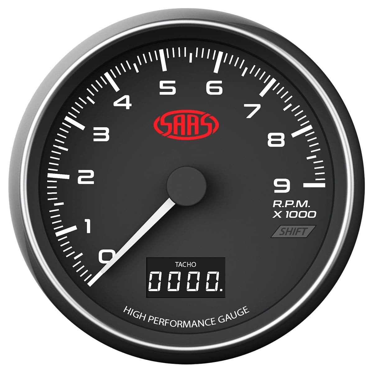 SAAS-Tachometer-0-9K-Shiftlite-3-1/2-Indash-Black-|-SG31642