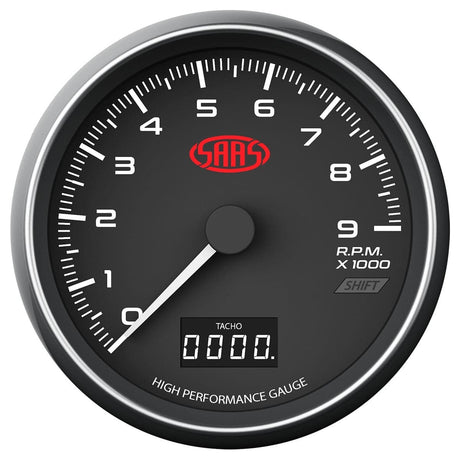 SAAS-Tachometer-0-9K-Shiftlite-3-1/2-Indash-Black-|-SG31642