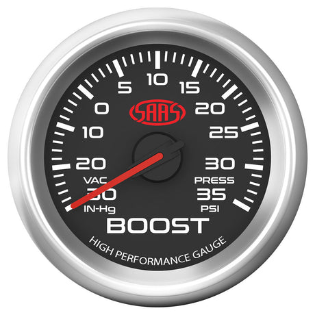 SAAS-Boost-Gauge-30Inhg-35Psi-52mm-Black-Muscle-Series-3-|-SG32211