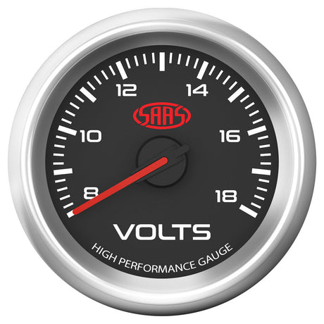 SAAS-Volt-Gauge-8V-18V-52mm-Black-Muscle-Series-3-|-SG32250