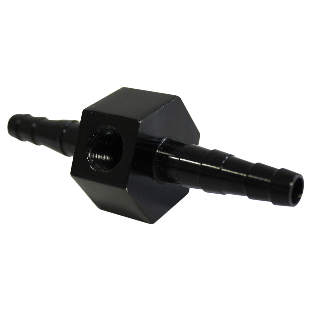 SAAS-Fuel-Inline-Gauge-Adaptor-5/16---3/8-Black-Billet-|-SGA1008
