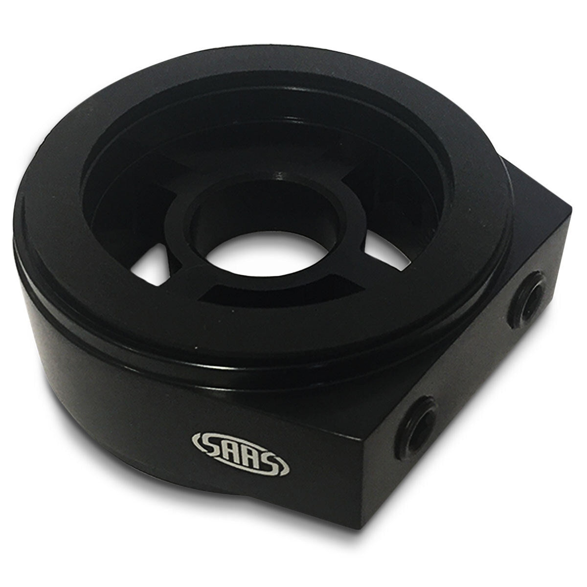 SAAS-Oil-Filter-Sandwich-Plate-Billet-Black-|-SGAP1