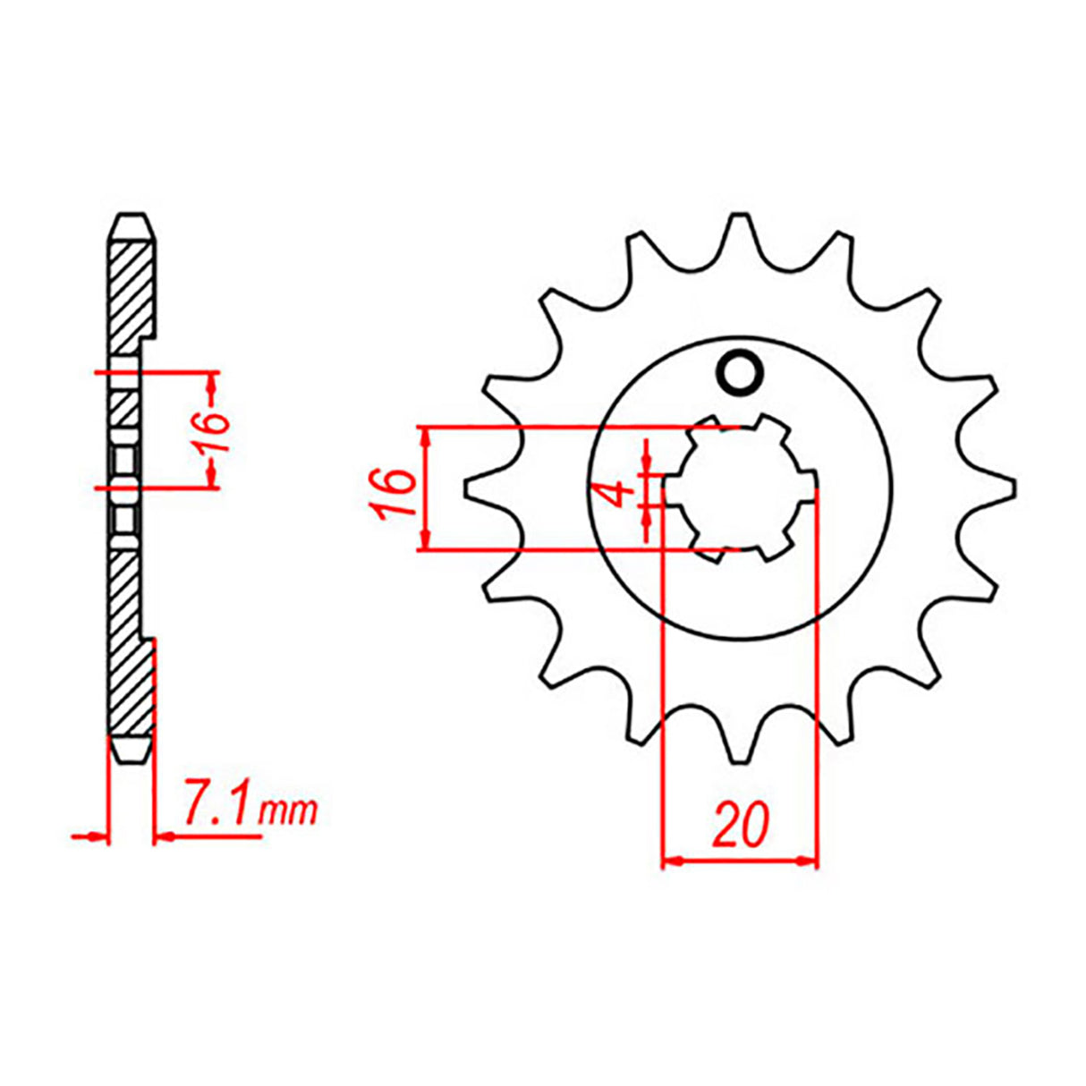 Sprocket Front MTX 555 15T #428 10-555-15