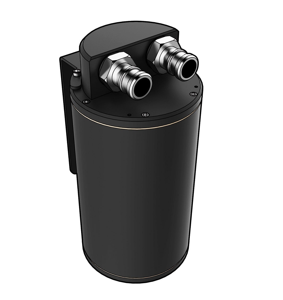 SAAS-Oil-Catch-Tank-Baffled-Round-Black-Billet-500ml-|-ST1003