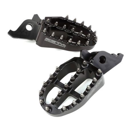 Zeta Aluminium Foot Pegs - Honda CRF250 / CRF450, CRF250L / M / Rally - Black
