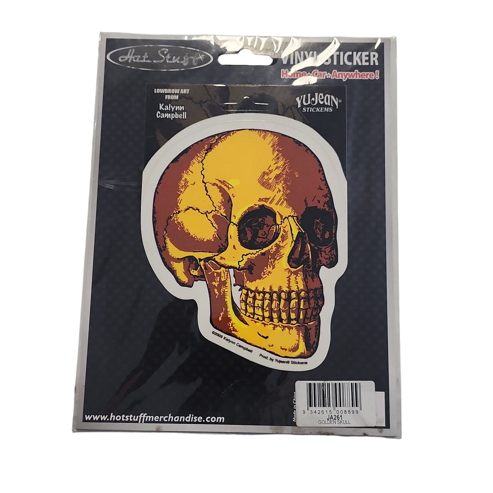 Golden Skull Premium Die Cut Sticker