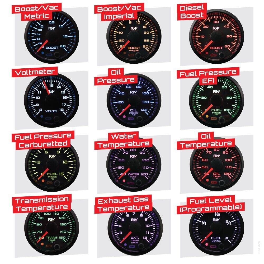 Raceworks 52mm Electronic Fuel Level Gauge Kit | VPR-307