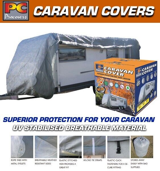 PC Covers 20 - 22ft Caravan Cover Campervan 3 Layer Heavy Duty UV & Carry bag